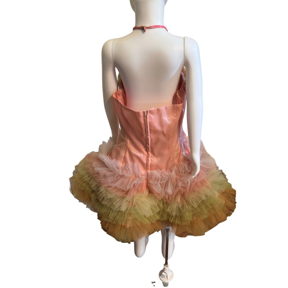 Vintage 1950s Girls Dance Costume Pink Satin Tulle Tutu & Headpiece 3 pc Set JS - Picture 13 of 16